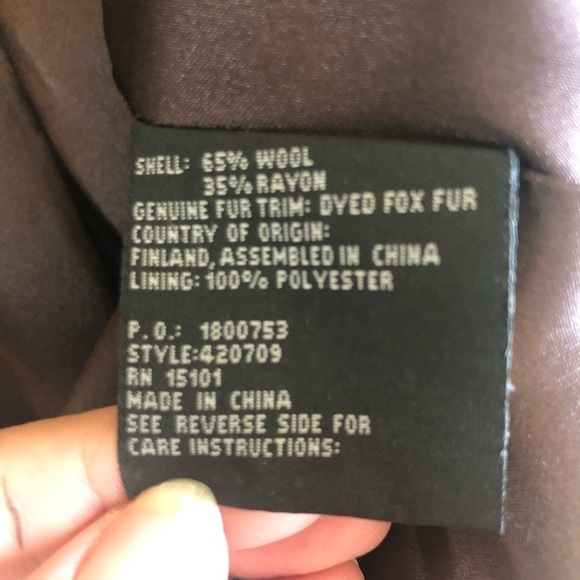 1 Madison Penny Lane Luxe Coat M Genuine FOX FUR Collar Double Breasted Belted - Picture 8 of 15